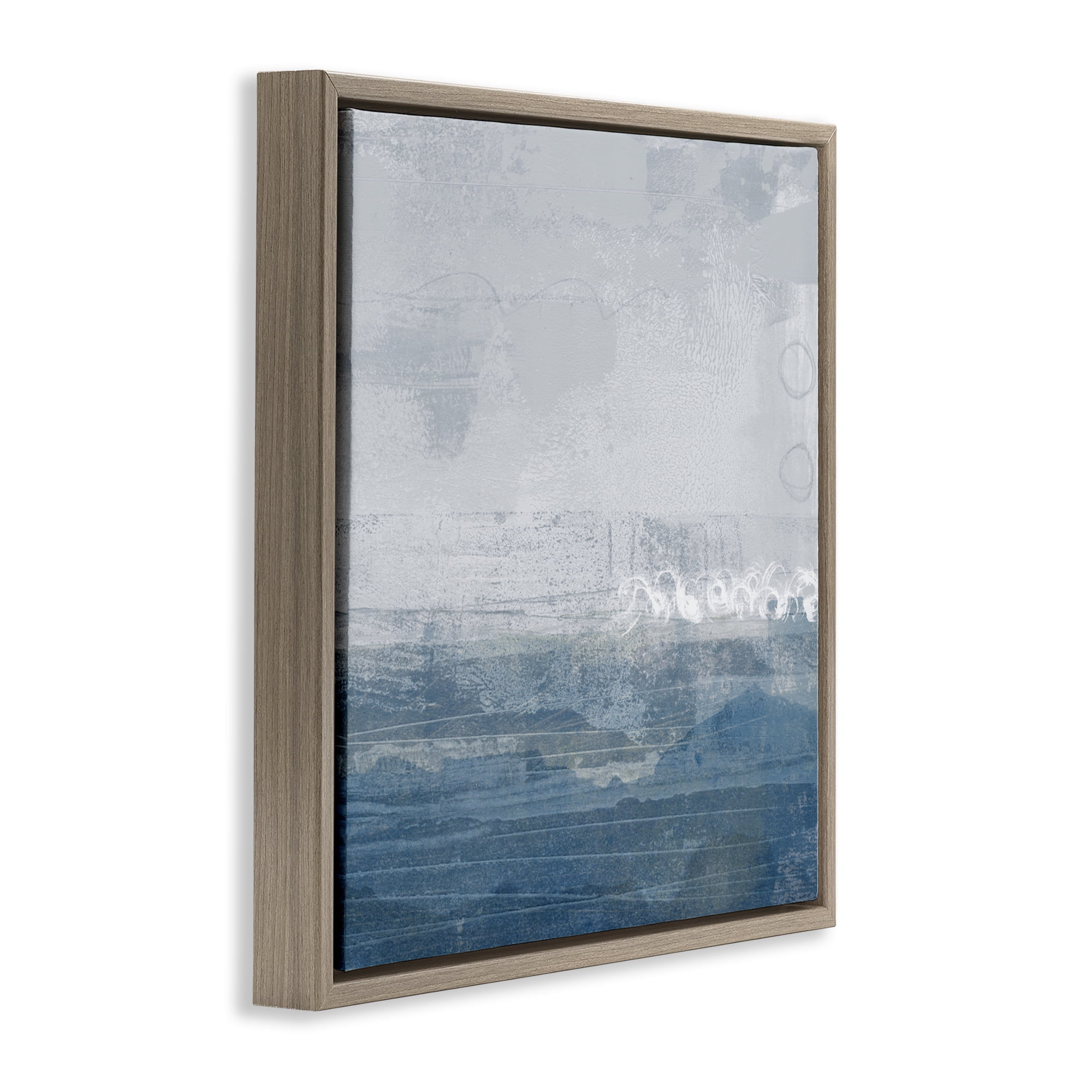 Stupell Industries Ocean Tide Abstract Brown Framed Floater Canvas Wall Art, design by Dan Meneely