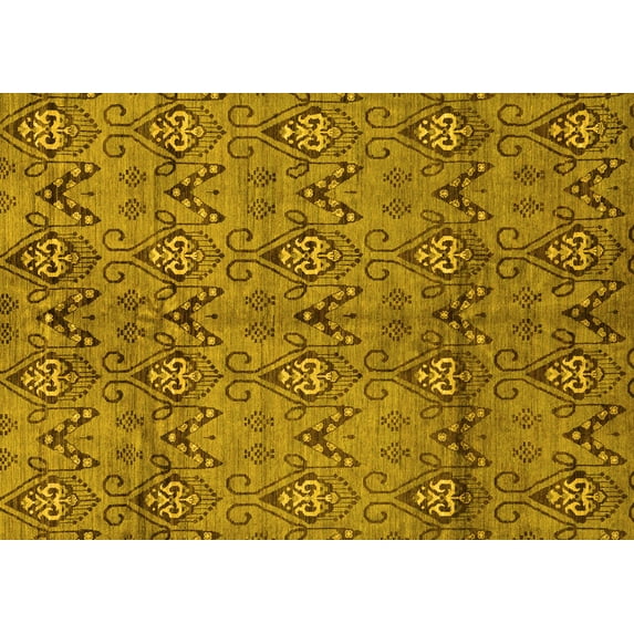 Ahgly Company Indoor Rectangle Abstract Yellow Modern Area Rugs, 4' x 6'