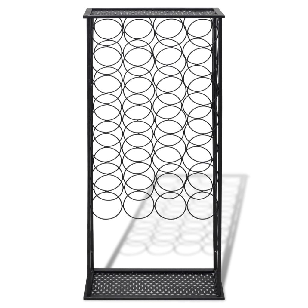 Kepooman 28 Bottles Free Standing Floor Metal Wine Bottle Holder, Black