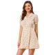 thumbnail image 1 of Vestido Camisero De Manga Corta Con Cuello En V Y Estampado Floral Frontal Con Botones Para Mujer Allegra K Blanco S, 1 of 6