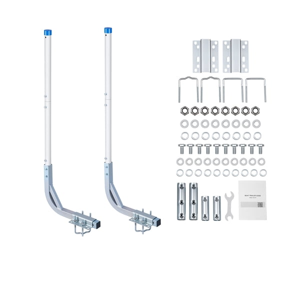 KFFKFF Boat Trailer Guides, 30.5 in/47.5 in Height Poles, 2PCS Durable Steel Guide-Ons, Adjustable Poles with PVC Covers, Suitable for Ski Boats, Fishing Boats, and Small Sailboats