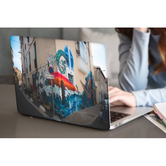 KSK KAISHEK Hard Shell Compatible Old MacBook Air 13" 2010 - 2017 A1466/A1369 + Black Keyboard Cover, Painting A 0097