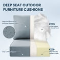 thumbnail image 4 of Outdoor Wicker Furniture Cushion Set, 24 x 22 x 6 Thicken Deep Seat Patio Chair Cushions, Baby Blue, 6 Sets, 4 of 10