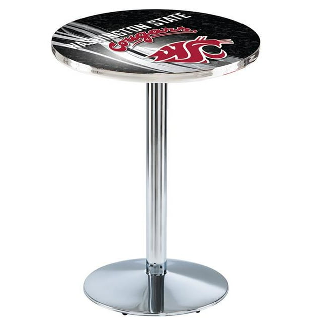 Holland Bar Stool L214C4228WashSt-D2 42 in. Washington State Cougars Table de Pub avec 28 in. Top&44; Chrome