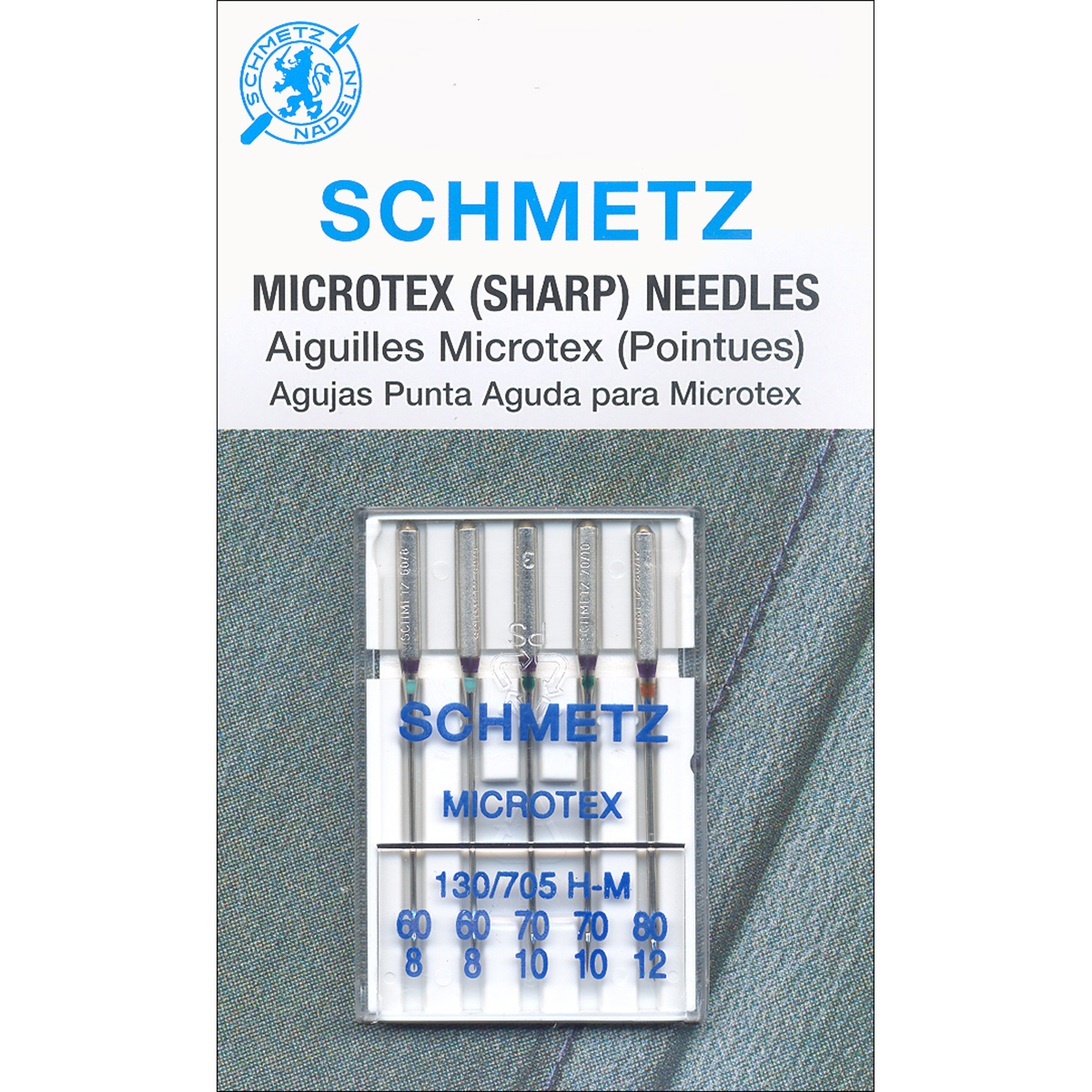 Microtex Sharp Machine Needles-Size 8//60 12//80 5//Pkg 10//70