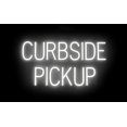 thumbnail image 1 of SpellBrite CURBSIDE PICKUP LED Sign for Business. 30.1" x 15.0" White CURBSIDE PICKUP Sign Has Neon Sign Look With Energy Efficient LED Light Source. Visible from 500+ Feet, 8 Animation Settings., 1 of 4