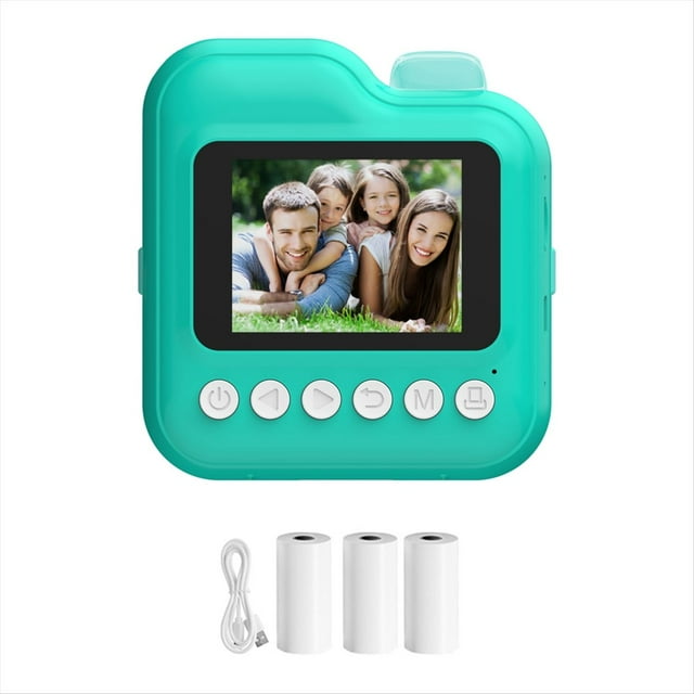 Cámara de Impresión Instantánea para Niños, Regalo para Niños y Niñas, Cámara de Vídeo Digital para Niños, Cámara de Impresión Térmica Fotográfica Azul