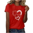 thumbnail image 5 of Yuanlook Valentines Day Short Sleeve Shirts for Women Love Heart Print T-Shirt Happy Valentine Day Tee Tops S-3XL, 5 of 5