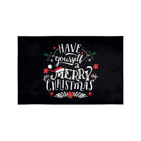 

MKHERT Have Yourself A Merry Christmas Funny Holiday Quote Placemats Table Mats for Dining Room Kitchen Table Decoration 12x18 inch Set of 4