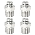 thumbnail image 1 of Conector de empuje Uxcell, acero inoxidable 304 macho recto 5/32" OD x 1/4" rosca NPT 4 Pcs, 1 of 6