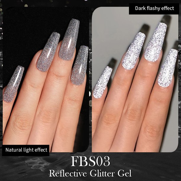 BORN PRETTY 7ML Reflective Glitter Gel Holographic Silver Sparkle Sequins Gel Polish UV LED Semi Permanent Soak Off Nail Gel Gong Bohan LED