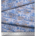 thumbnail image 3 of Soimoi Rayon Fabric Human & Stamps Vintage Print Fabric by the Yard 56 Inch Wide, 3 of 3