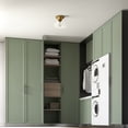 thumbnail image 3 of Evelyn&Zoe 12" Brushed Brass Metal/Glass Semi Flush Mount, 3 of 6