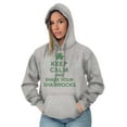 thumbnail image 4 of Keep Calm Shake Shamrocks St Paddys Hoodie Sweatshirt Women Men Brisco Brands M, 4 of 6