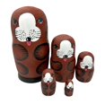 thumbnail image 1 of Conjunto de 5 muñecas rusas Matryoshka de madera pintadas a mano, regalo perfecto para cumpleaños, 1 of 9