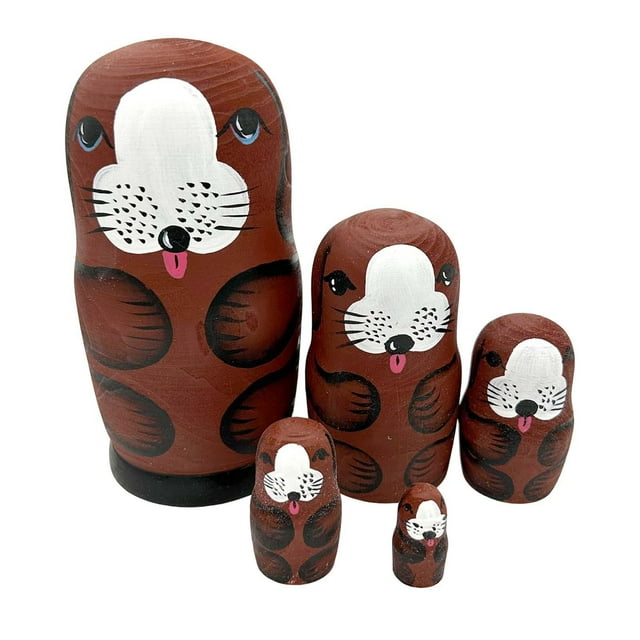 Conjunto de 5 muñecas rusas Matryoshka de madera pintadas a mano, regalo perfecto para cumpleaños