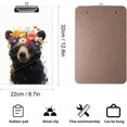 thumbnail image 2 of Clipboard Decorative Office School Hardboard Wooden Nursing Clip Board and Pull for Standard A4 Letter Size Cute Bear with Floral Wreath Floral Clipboard for Work Drawing Study 12.6" x 8.7", 2 of 6