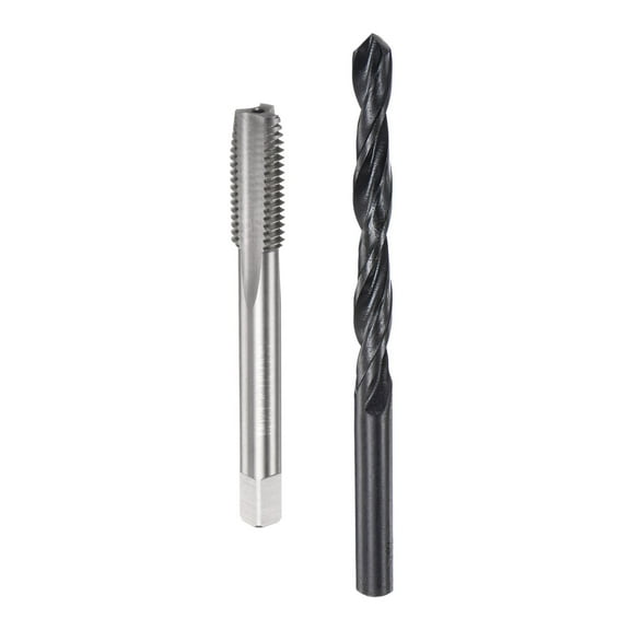 Uxcell Metric Tap and Drill Bit Set M9 x 1.25 Thread Tap & 7.8mm Black Oxide Twist Drill Bit Tapping