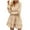 Khaki, variant on Lindreshi Fall Dresses for Women 2025 Homecoming Dresses Women Solid Color Sleeved V-Neck Loose Flowy Ruffle Hem Dress