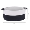 thumbnail image 2 of REGALWOVEN Woven Storage Basket with Handles, Shelf Closet Storage Bin White/Black 15.5*11.5*7.5in, 2 of 6
