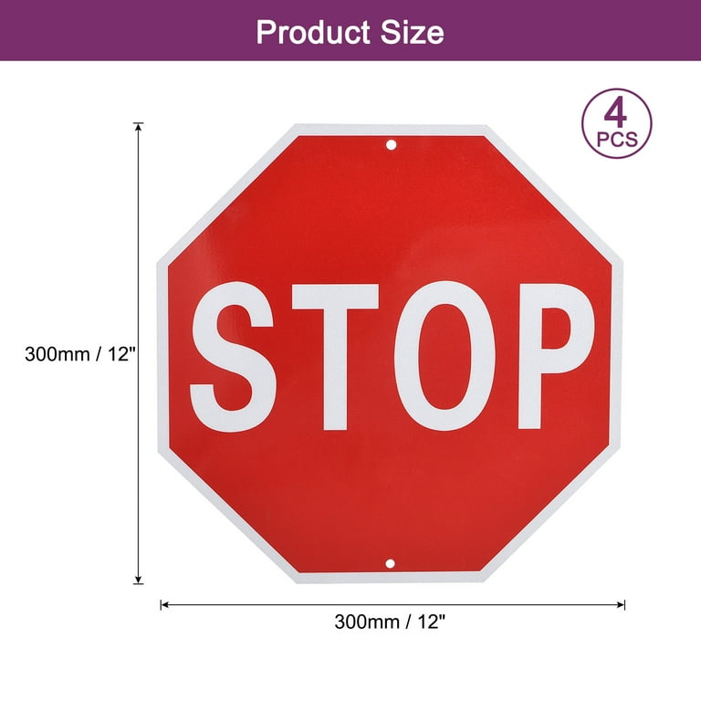 STOP アルミサイン 4pcs Stop Sign 12