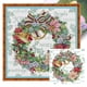 thumbnail image 1 of Hilo Algodón Ecológico Bordado Punto Cruz Con Corona Navideña Estampada 14CT 54x54cm, 1 of 9