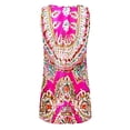thumbnail image 4 of Giftesty Summer Dresses for Women 2024 New Women's Printed V-neck Chest Button Sleeveless Dress, 4 of 5