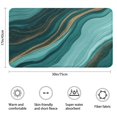 thumbnail image 3 of Teal Gold Marble Wave Pattern Bathroom Rugs Mat,Non Slip Microfiber Bathroom Rug,Rubber Backing,Soft Bathroom Mats for Bathroom Floor,Tub and Shower,17x30in(43x75cm), 3 of 5