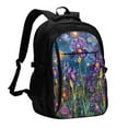 thumbnail image 1 of Balery Cosmic Purple Irises Mochila con carga USB para hombre y mujer - Mochila impermeable y antirrobo para laptop con puerto USB para viajes, trabajo, 1 of 7