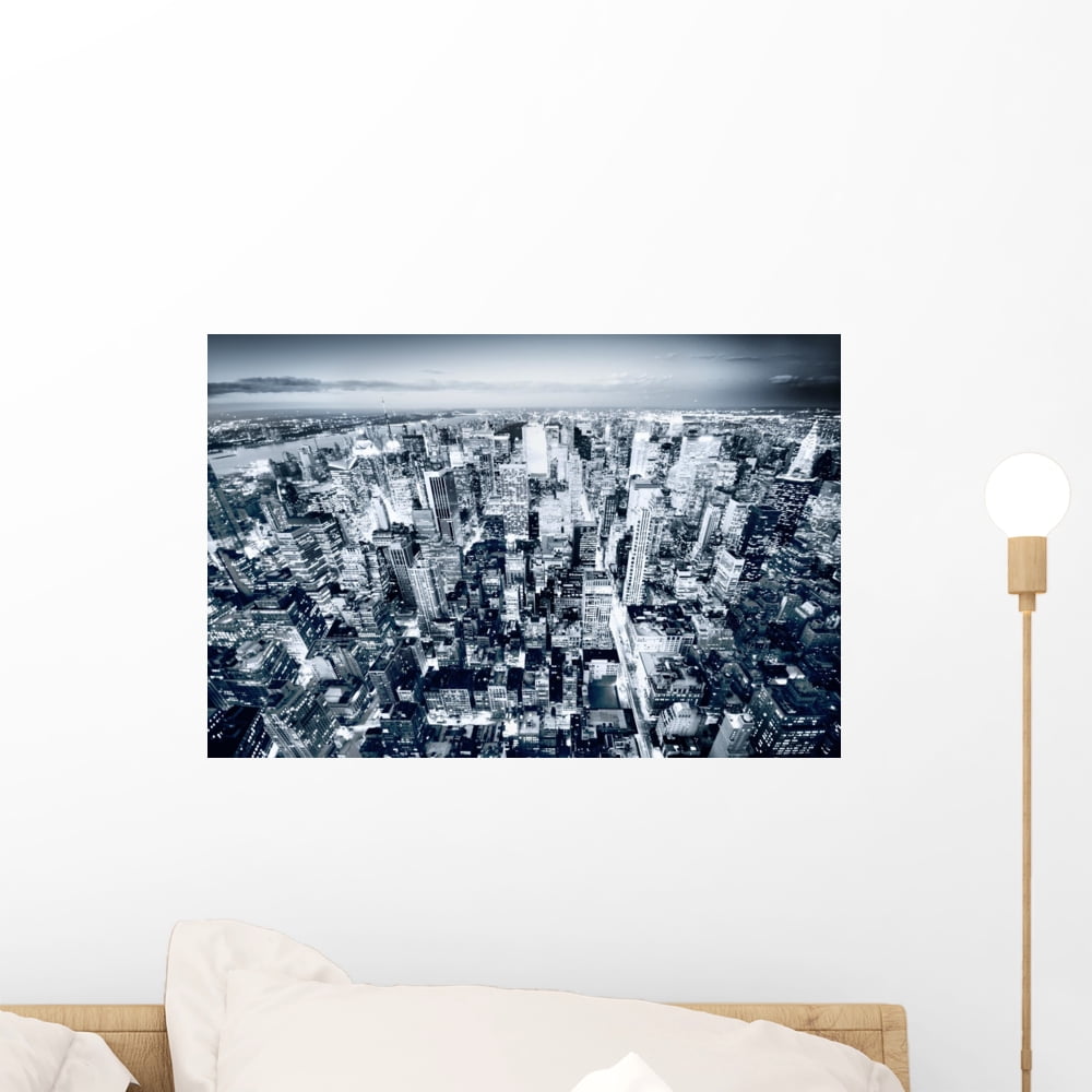 New York Skyline Wall Mural by Wallmonkeys Peel and Stick Graphic (18 ...