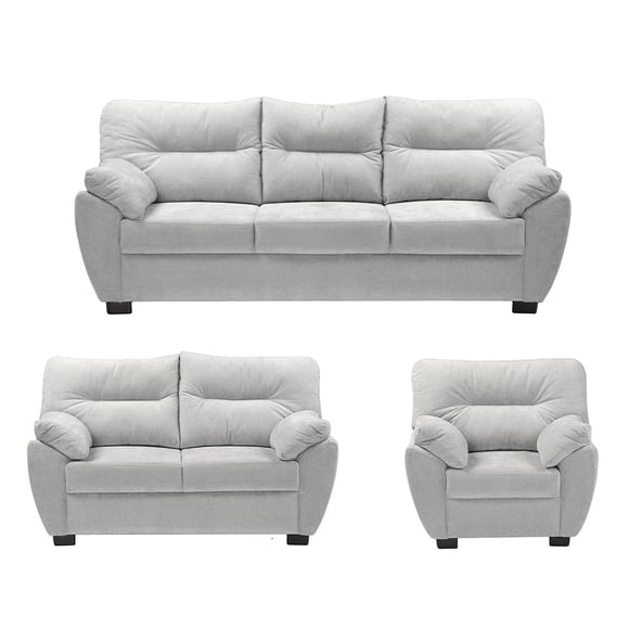 Sala 3-2-1 Dicasa Monza (Sofá, Love Seat y Sillón) Gris para Sala