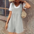 thumbnail image 2 of Diufon Playsuits for Women Solid Color Shorts Rompers Round Neck Sleeveless Strap Lace-Up Jumpsuits, 2 of 7