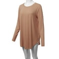 thumbnail image 6 of A2Y Women's Premium Solid Long Sleeve Round Hem Crew Neck Top Shirt Eggshell 1XL, 6 of 7