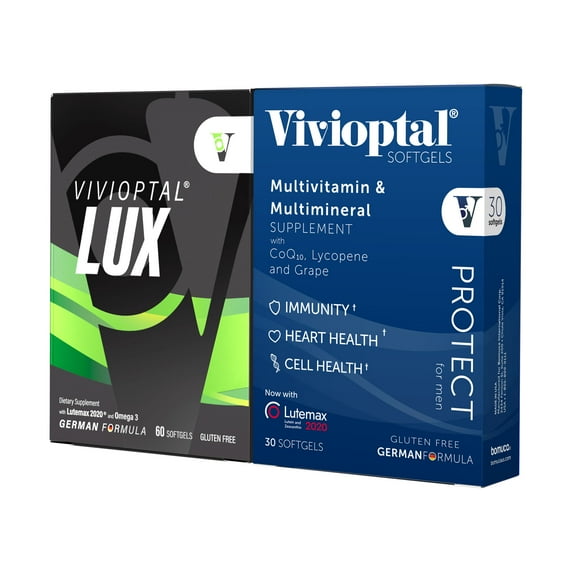 Vivioptal for Men, 30 Softgels Vivioptal Lux, 60 Softgels, Multivitamin & Multimineral, Gluten Free, German Formula