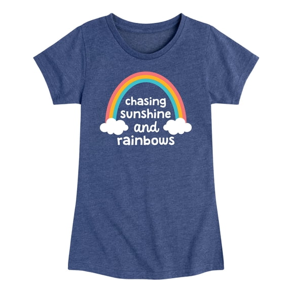 Instant Message - Chasing Sunshine And Rainbows - Girls Toddler And Youth Short Sleeve T-Shirt