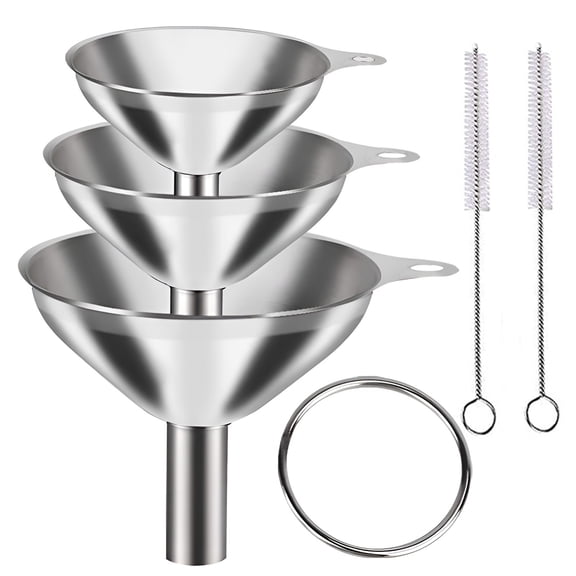 Stainless Steel Funnel Kitchen Funnel Set for Filling Bottles 3 in 1 Metal