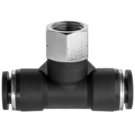 Push to Connect Tube Fitting - Nylon Plastic - Female Branch Tee - 3/8" Tube OD x 1/4" NPT Female