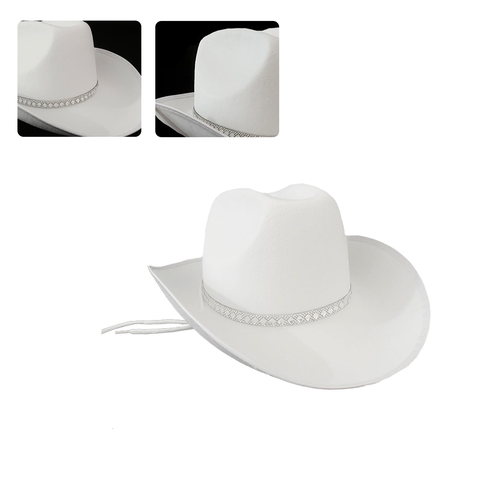 7892 Classic-western-cowboy-hat Wide-brim Felt-cowgirl-fedora-jazz-hat Western Felt Cowboy Cowgirl Hat - Wide Brim Panama Jazz  main image 2