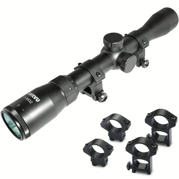 Rifle Scope 3-9x32, Optics Reticle Crosshair Scope, with 20mm And 11mm Scope Mounts