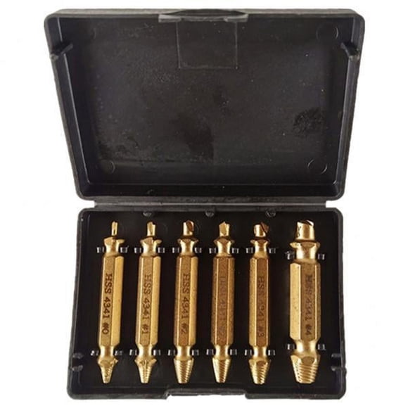 4x Kit de Extractores de Tornillos Dañados, Juego de Extractores de Tornillos Pelados, Juego de Brocas, Extractor de Pernos Rotos Y Removedor de Torni 4 piezas