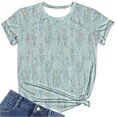 thumbnail image 4 of Fiudx Camisetas para Mujer Top de Manga Corta con Cuello Redondo y Estampado de Moda Informal para Mujer, 4 of 5