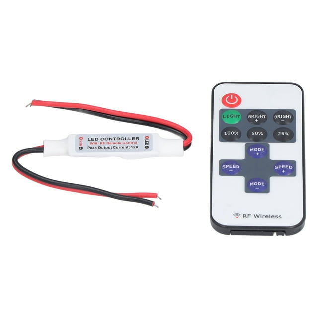 Interruptor de atenuación de 11 teclas cableado conveniente 10 ajustes de brillo Controlador remoto RF ABS Chip de control de computadora para fuente de luz puntual ANGGREK Otros