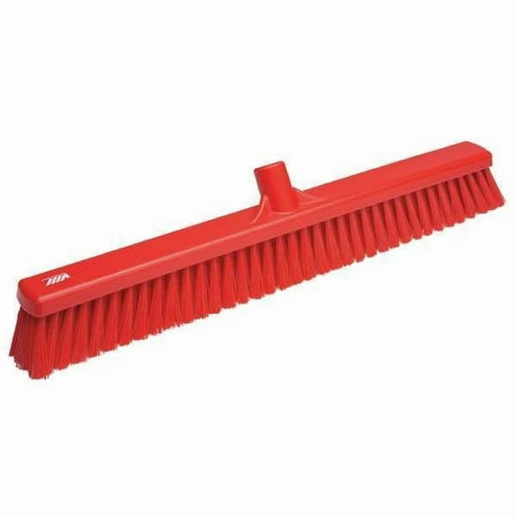 Vikan 24 in Sweep Face Broom Head, Soft, Synthetic, Red 31994