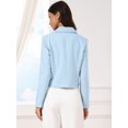 thumbnail image 3 of DARING DIVA Women's Notched Collar Long Sleeve Suit Jacket Casual Blazers XS Light Blue, 3 of 6