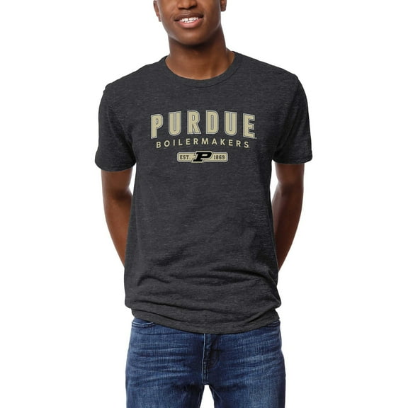 Men's League Collegiate Wear Graphite Purdue Boilermakers Victory Falls Tri-Blend T-Shirt