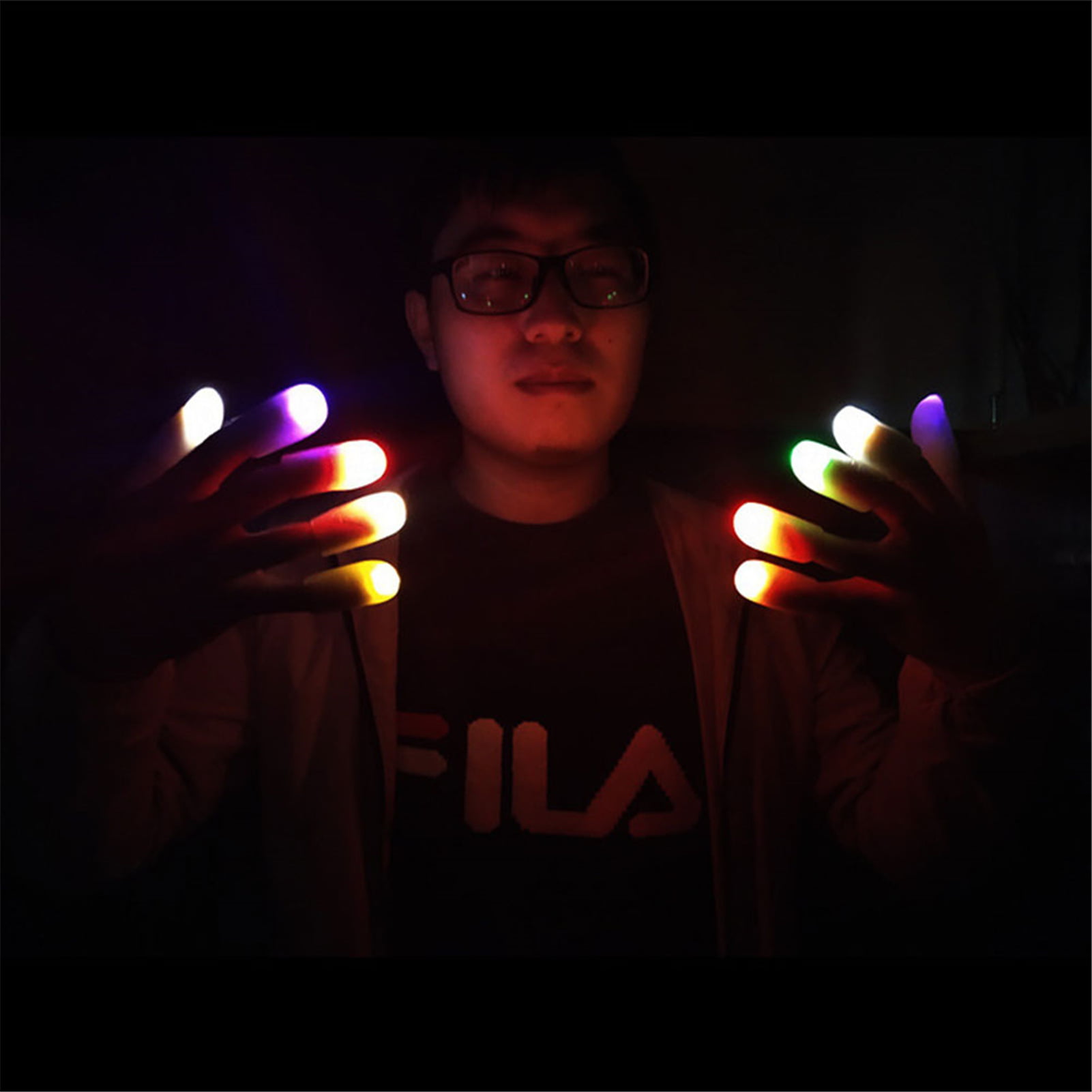 4PCS LED Thumb Light Soft Magic Light up Finger Magic Trick Dance Fake Finger Magic Prop for Performance