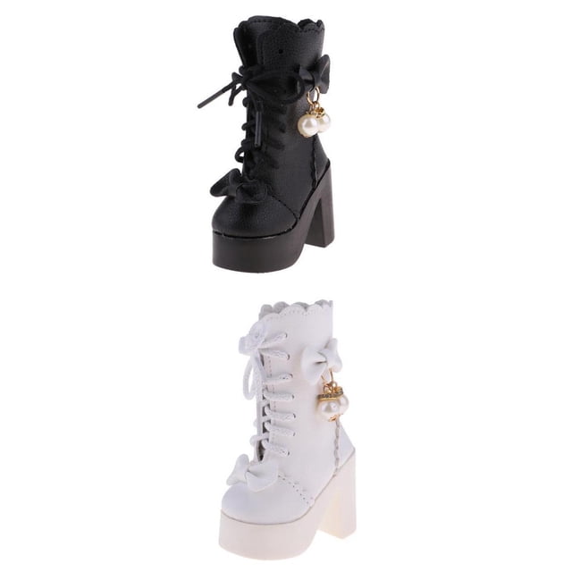 2 pares de zapatos de muñeca BJD 1/3, botas a media pantorrilla para accesorios de zapatos de muñeca Lolita Zulema Bjd Doll Boots 2020 EE. UU.