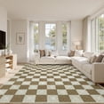 thumbnail image 1 of Washable Checke Rug x Low Pile Area Rug for Living Room Bedroom Nursery Modern Neutral Farmhouse Checkerboard Carpet Pet Kid Friendly, 1 of 9