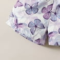 thumbnail image 4 of Mercatoo Baby Girl Clothes Toddler Summer Outfits Set Puff Sleeve Romper and Floral Butterfly Shorts with Headband 3Pcs Suit, 4 of 9