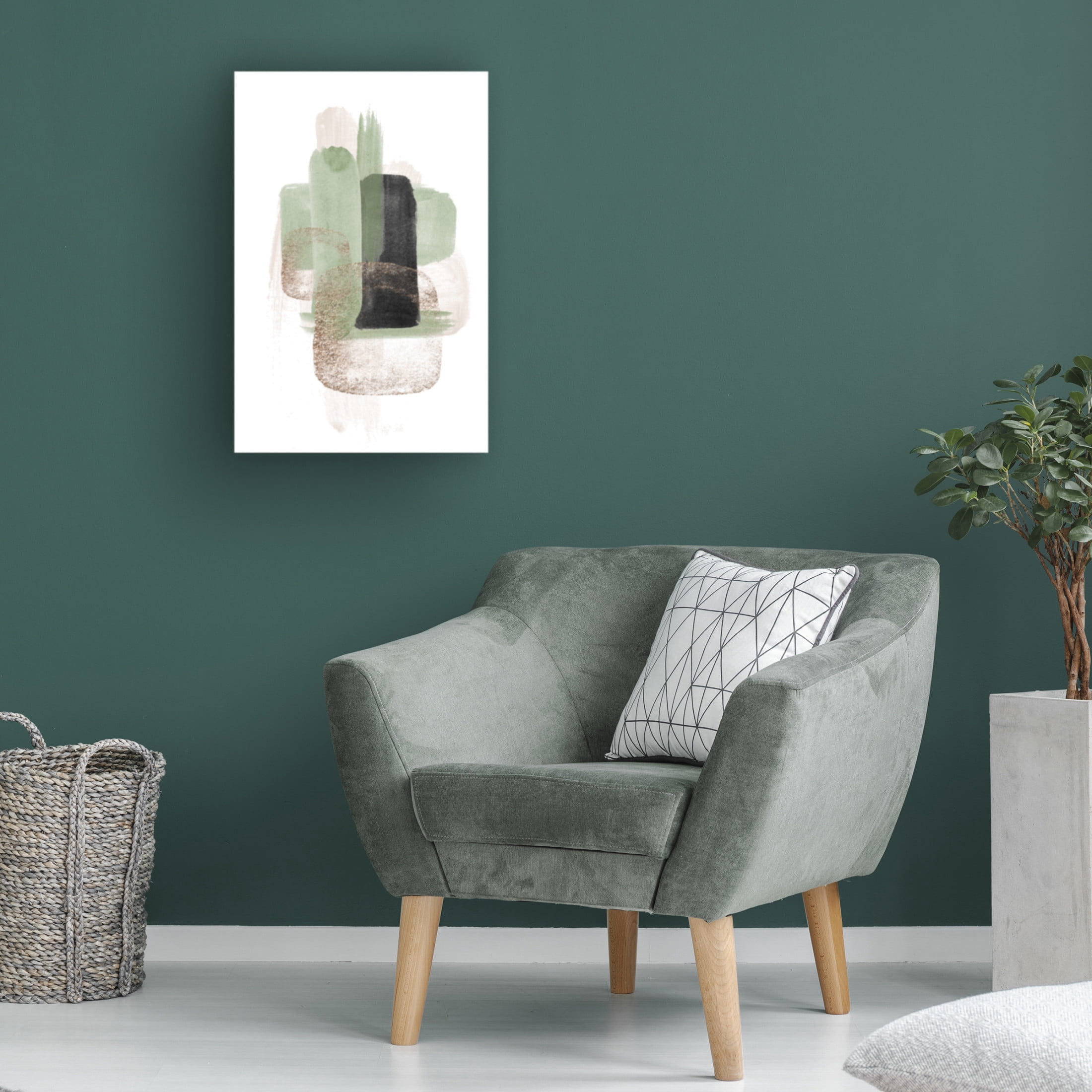 Trademark Fine Art Sally Ann Moss Simple Green 3 Canvas Wall Art